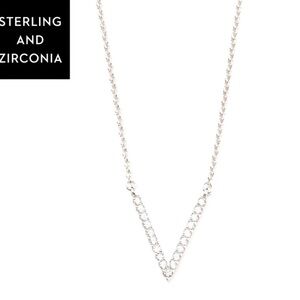 Touchstone Crystal By Swarovski Tiny V Necklace